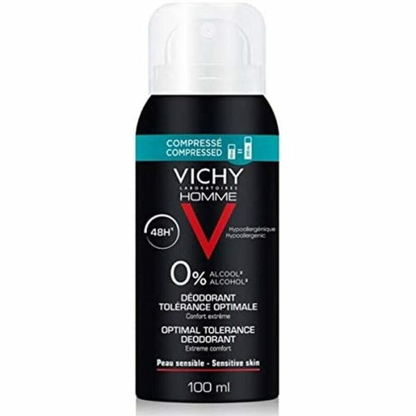 Spray déodorant Vichy Tolérance Optimale Homme Sans Alcool 48 heures Adultes unisexes (100 ml)