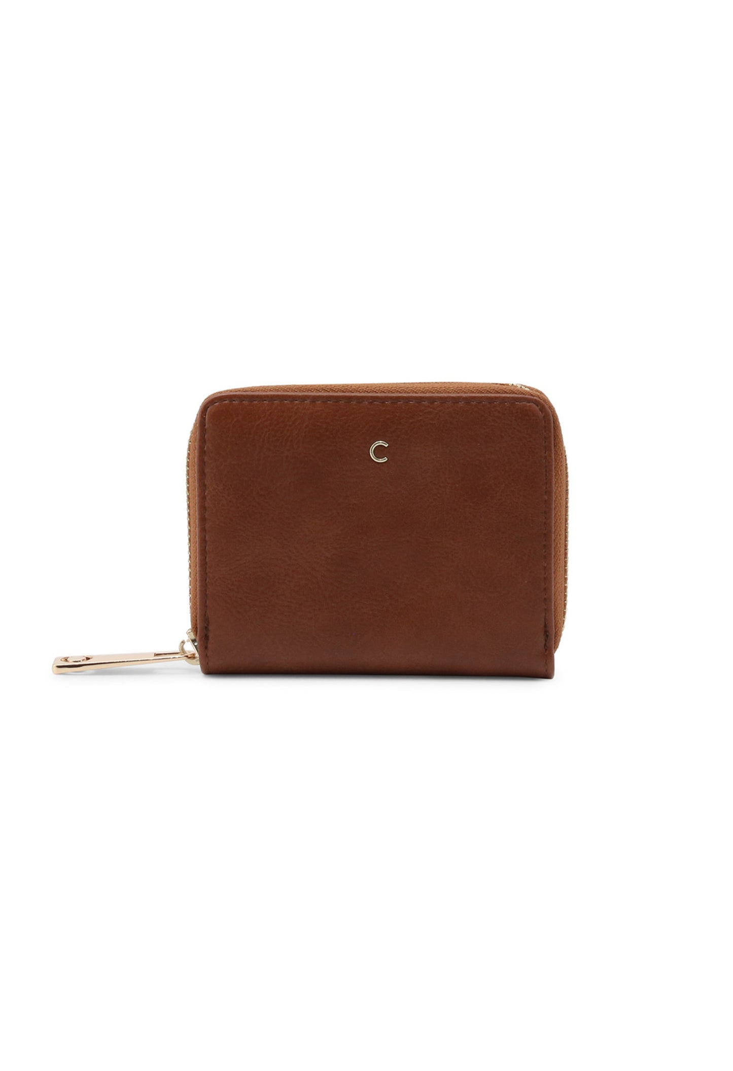 Front flat-lay view of Carrera Jeans LILY-CB7013 brown zip wallet with small logo detail.