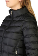 Side view of Ciesse MIKALA-P0210D padded women’s jacket with long sleeves and high collar.