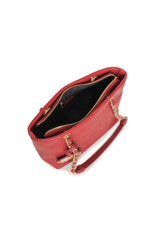 Top view of the EVF68102 CLAUDIA shoulder bag showing zip opening, interior lining, and compartment space.