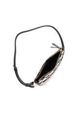 Top view of Michael Kors 35S4G4DC5J showing interior lining, zip opening, and adjustable shoulder strap.