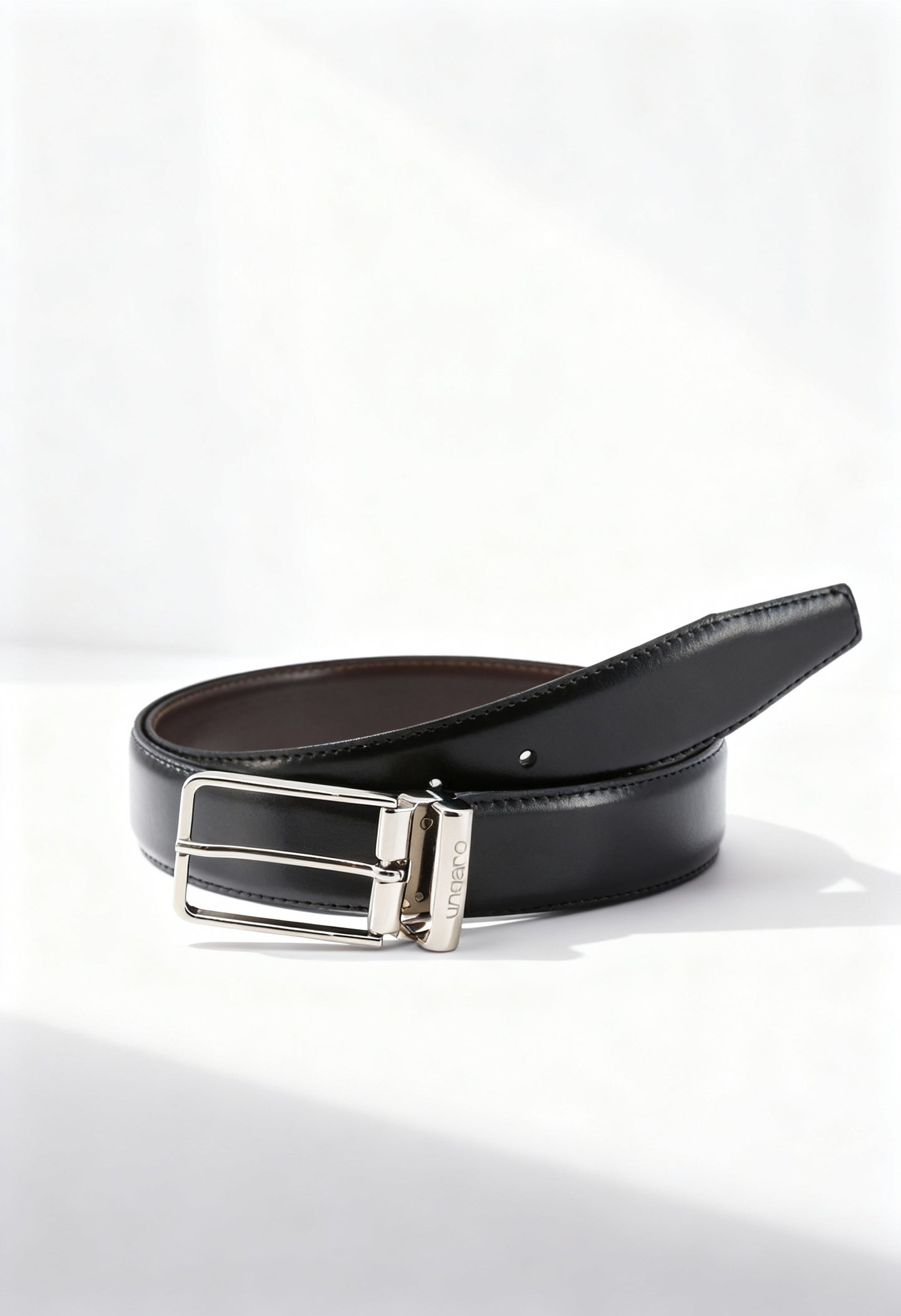 Ungaro UBLT000058 Men's Reversible Leather Belt – Adjustable Italian Design (3.5 cm)