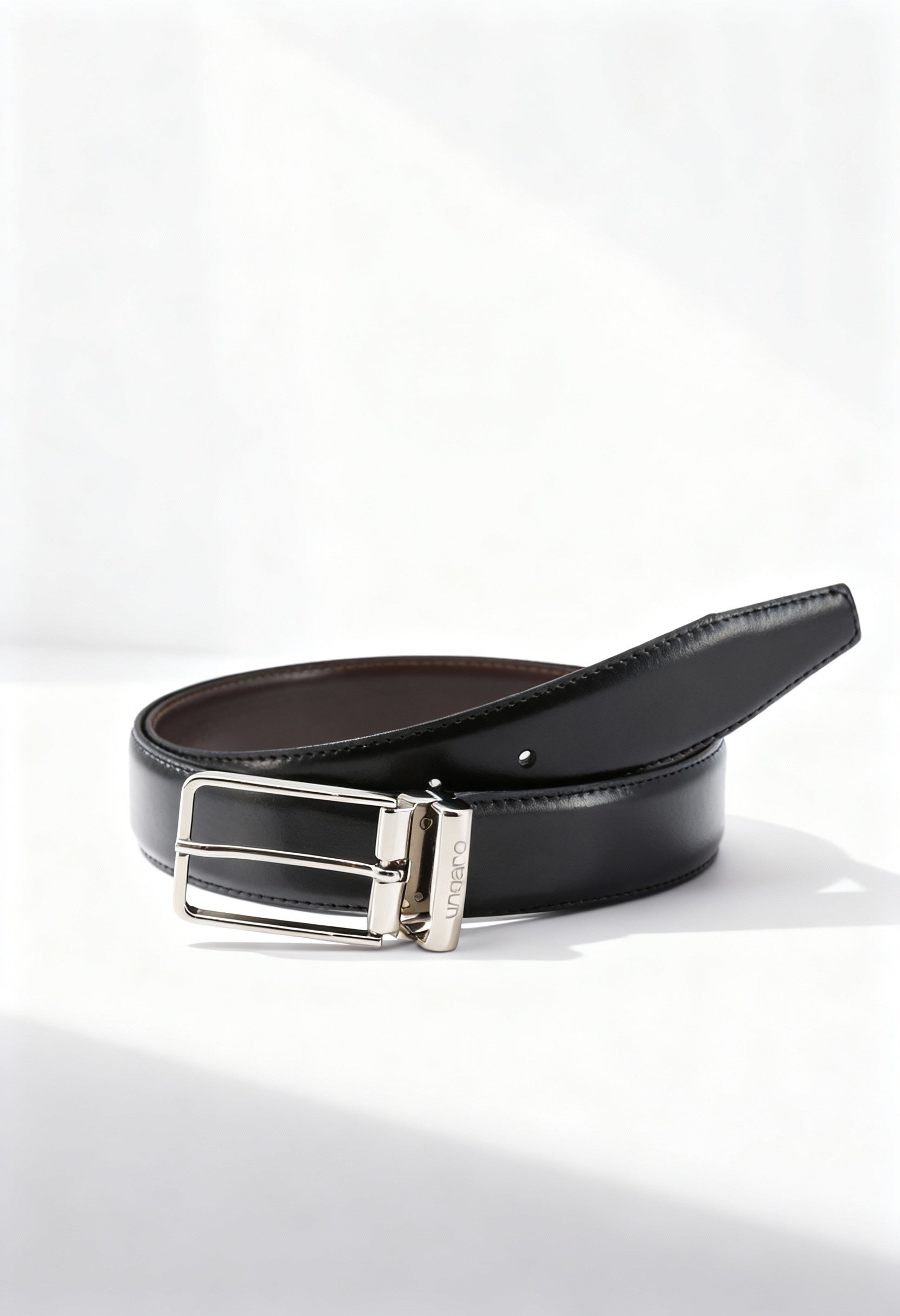 Ungaro UBLT000058 Men's Reversible Leather Belt – Adjustable Italian Design (3.5 cm)