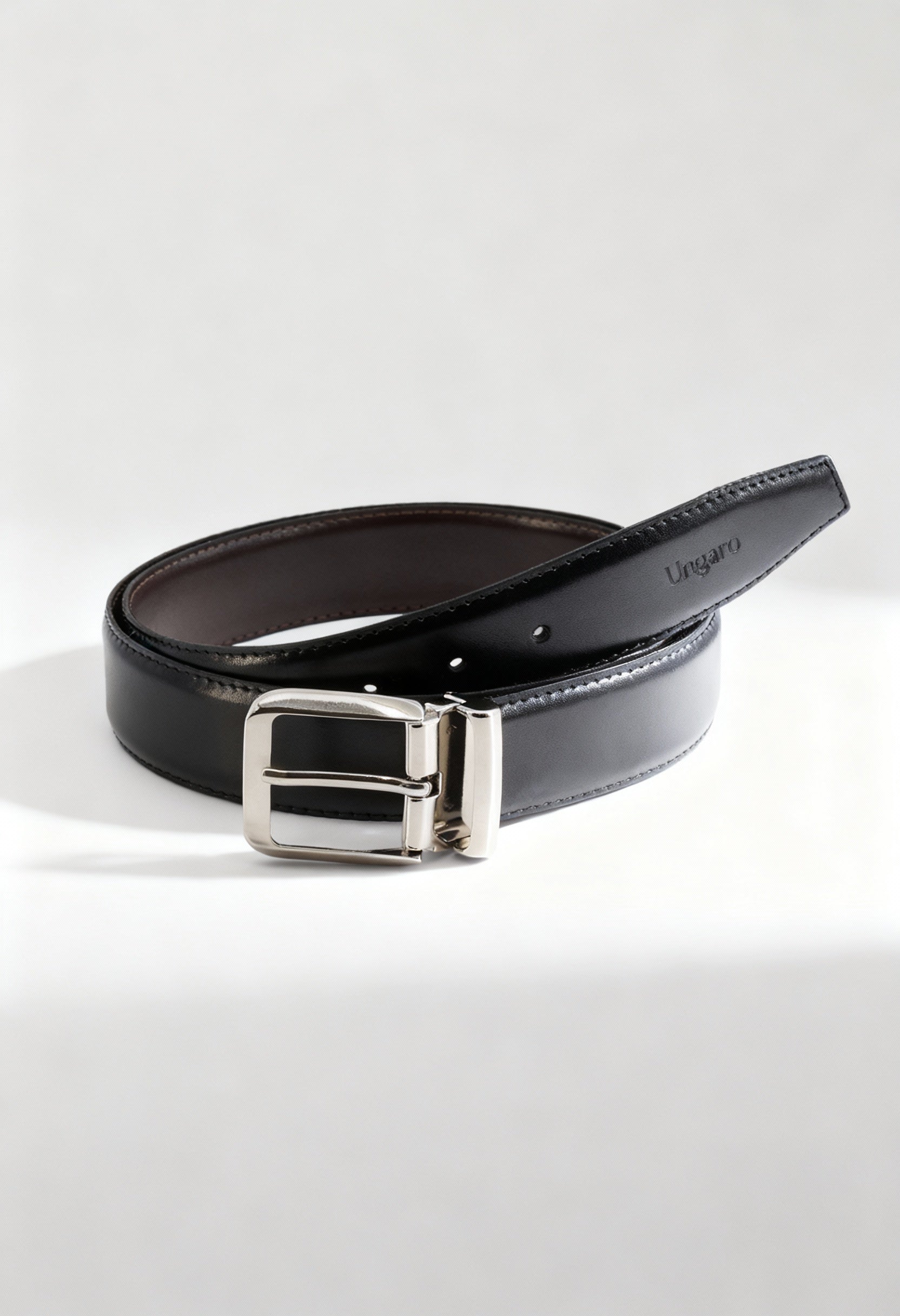 Ungaro UBLT000059 Men's Reversible Leather Belt – Adjustable Italian Design (3.5 cm)