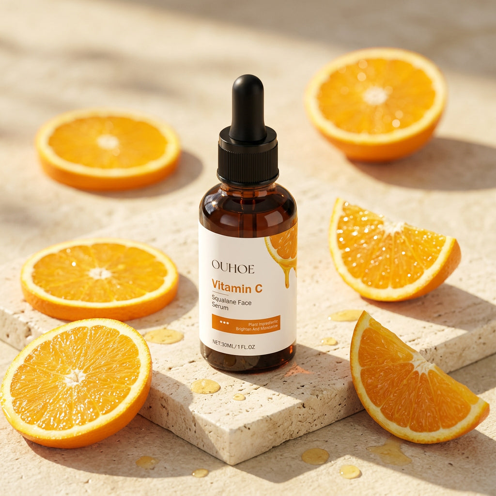 OUHOE Vitamin C Squalane Face Serum Brightening Hyaluronic Acid Collagen 30ml