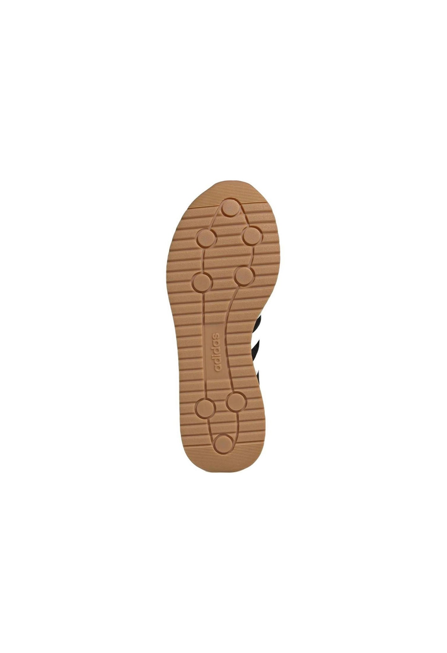 Natural rubber outsole and tread pattern of the Adidas RUN 72 sneakers for grip.