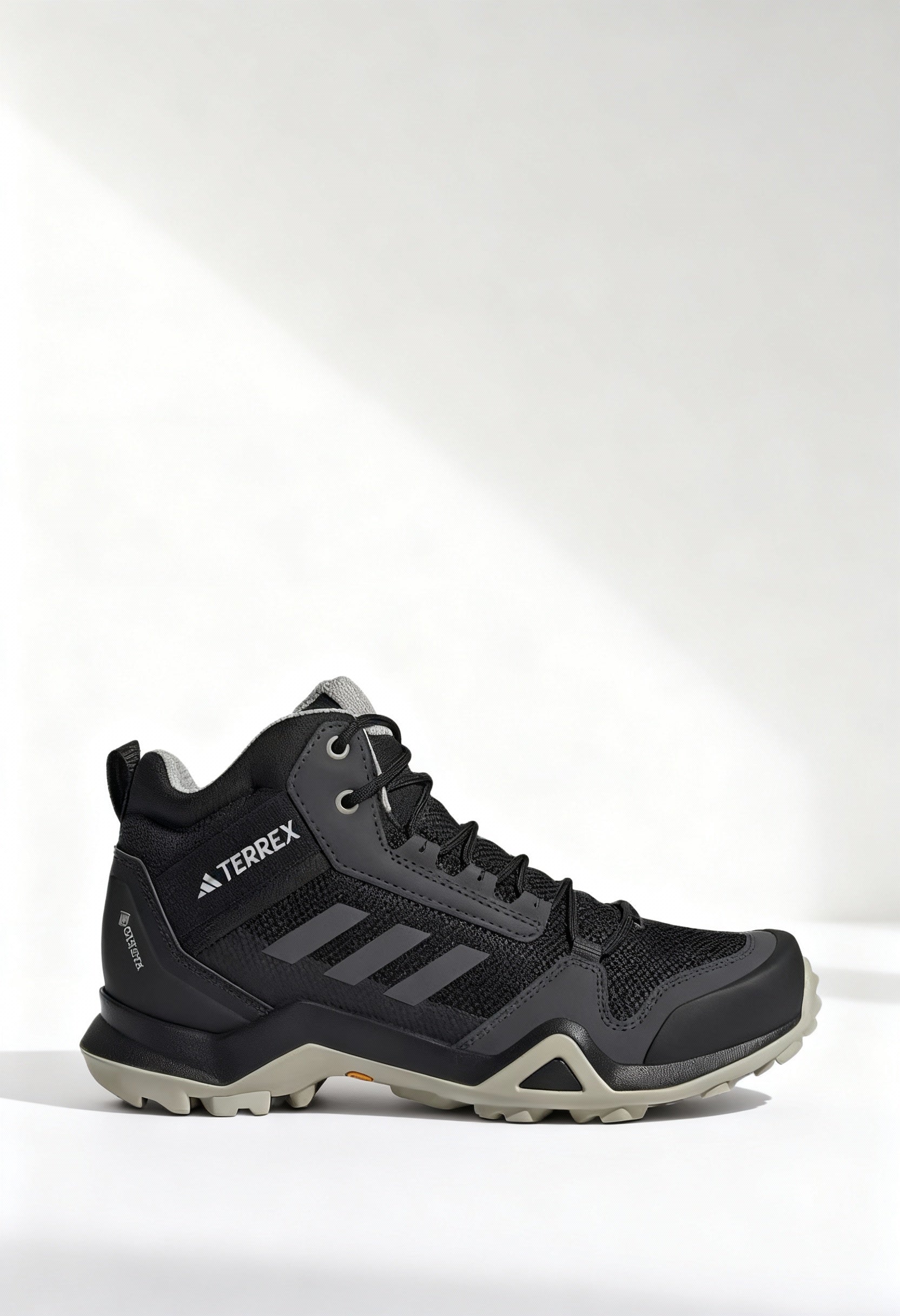 Brand new Adidas Terrex AX3 Mid GTX W women's hiking boots in core black and grey.