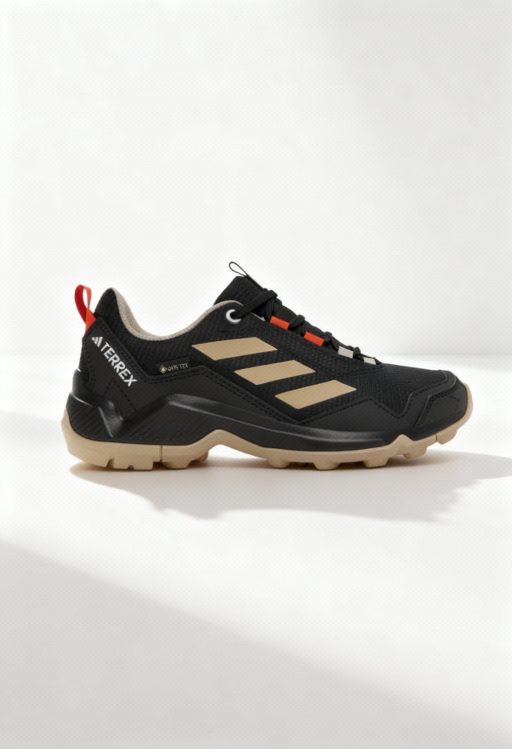 Brand new Adidas Terrex Eastrail GTX W women's hiking shoes in black and gold.