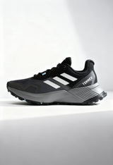 Brand new Adidas Terrex Soulstride W women's trail running shoes in core black and white.