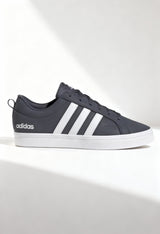 Brand new Adidas VS PACE 2.0 men's sneakers in grey with white 3-stripes side view.