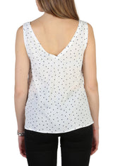 Armani Jeans Women’s white polka dot sleeveless top C5022_ZB back view