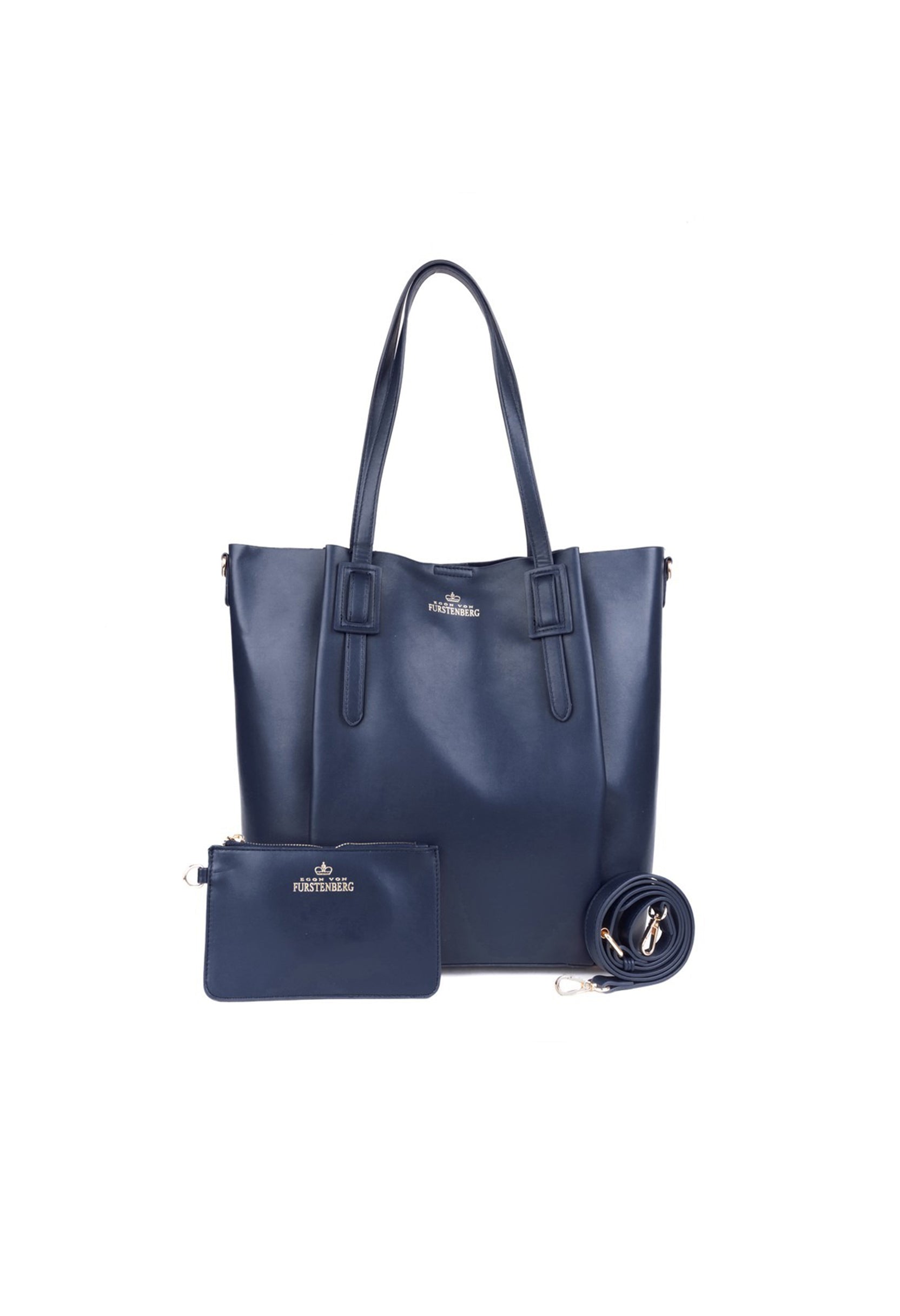 Front view of the EVF1622-GIADA shoulder bag with matching removable pochette displayed.