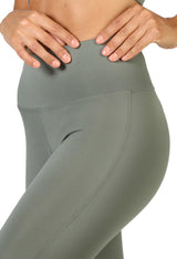 Close-up of high-waist tummy control area of the leggings.