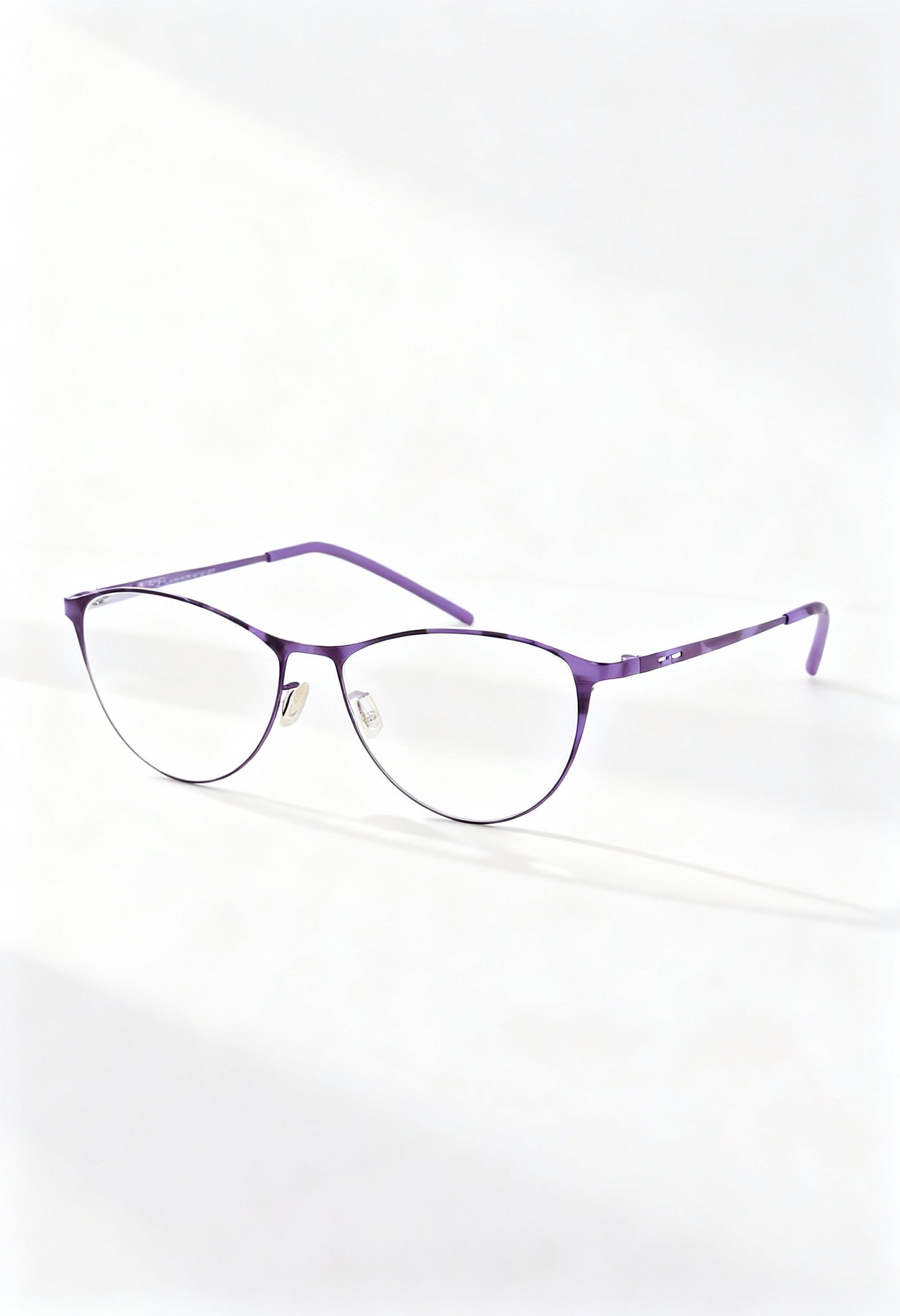 Italia Independent 5203A women's metal cat-eye glasses in purple, lightweight frame, full view.