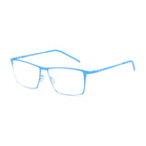 Italia Independent metal glasses in blue, side profile showing thin temples.