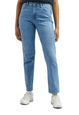 Studio front view of the light blue Lee L30UOWB59 regular jeans.
