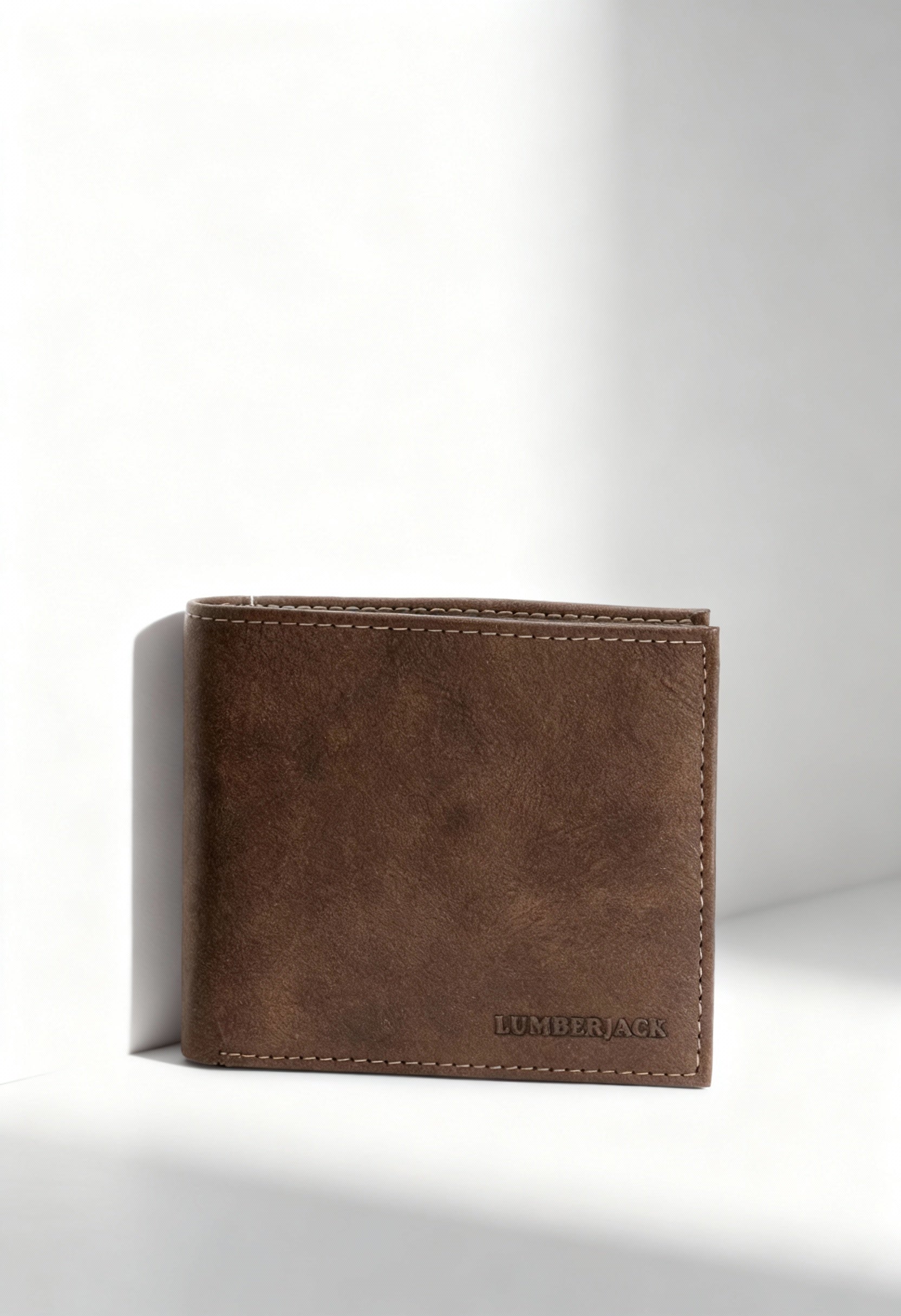 Lumberjack BATCH-LK3492 men's bifold wallet in brown, synthetic/leather blend.