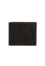 Lumberjack bifold wallet in black, compact design with coin pocket.