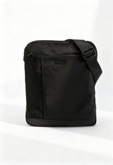 Lumberjack RYAN-LK3563 lightweight polyester across-body bag in dark gray/black.