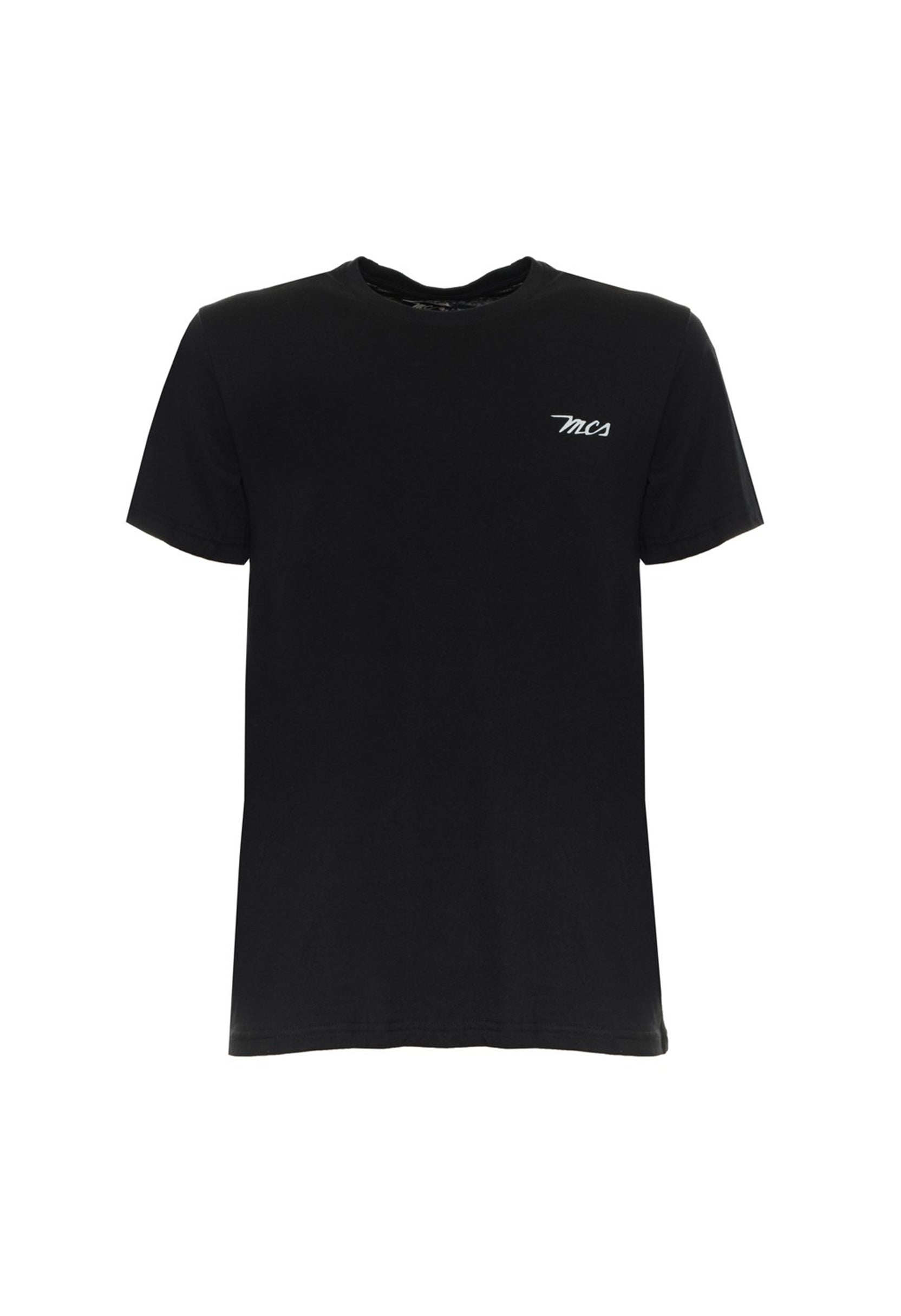 MCS black plain logo tee, simple everyday essential.
