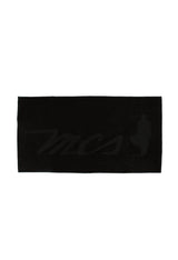MCS cotton towel in black colour variant, folded view.