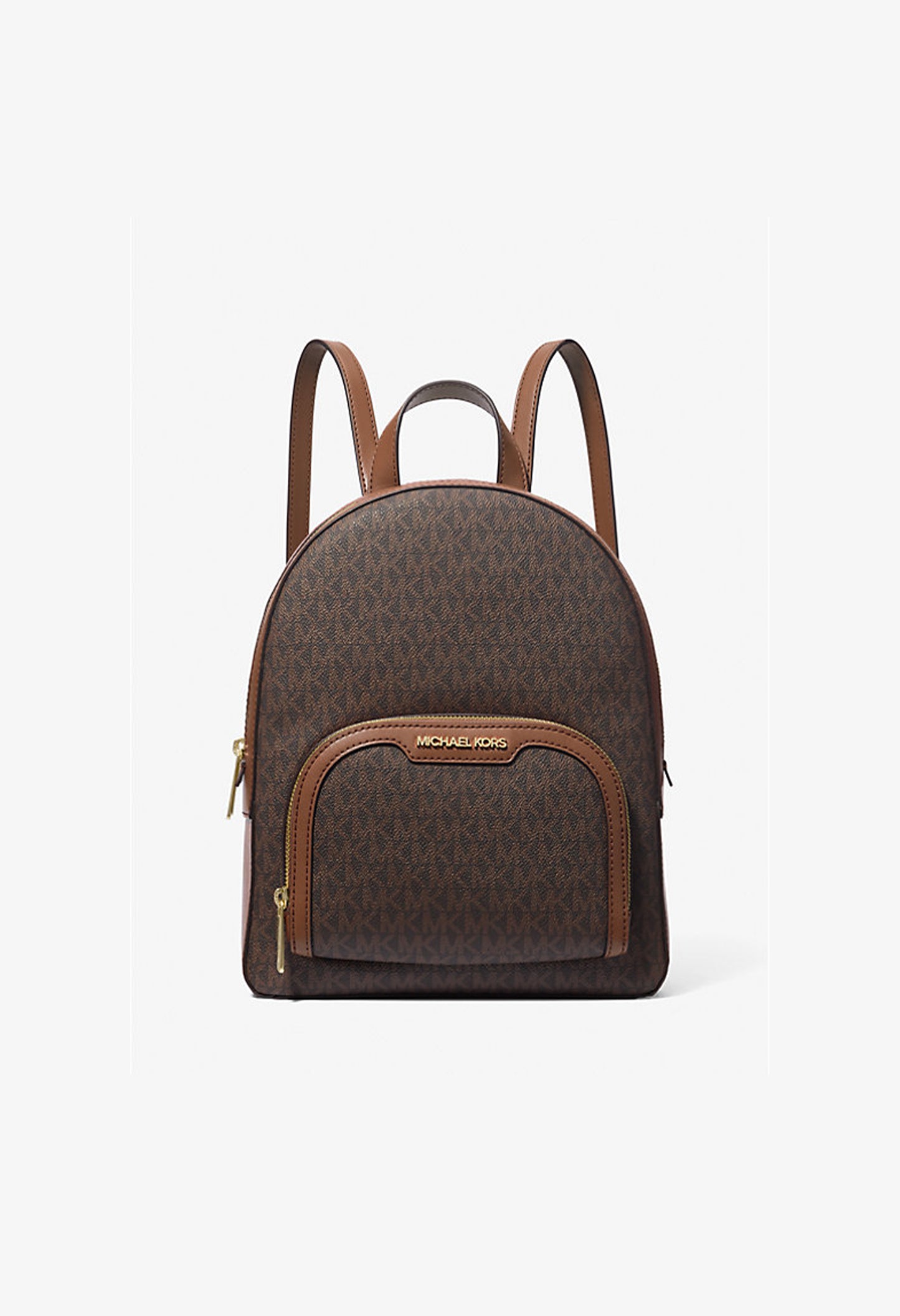 “Angled view of Michael Kors Women’s Signature Logo Backpack 35S2G8TB2B – authentic designer backpack with metallic zip fastening and luxury detailing.”