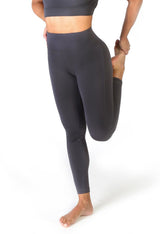 Microfiber elastane leggings in black color variant, stretch fabric.