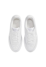 Top view of Nike Court Vision Alta fashion sneakers highlighting the premium white upper.