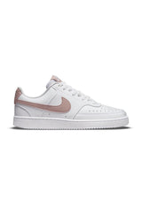 Nike Court Vision Low NN women's shoes in white with rose gold accents.