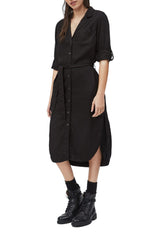 Back view of the black Pepe Jeans EDAN_PL952813 dress highlighting long sleeves and straight hem.