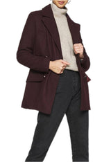 Full-body side view of the Pepe Jeans LEYRE coat showing pockets and mid-length design.
