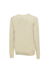 Sergio Tacchini beige solid colour wool jumper, flat lay front view.