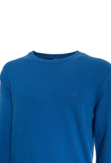 Sergio Tacchini navy blue cotton wool blend sweater, flat lay front view.