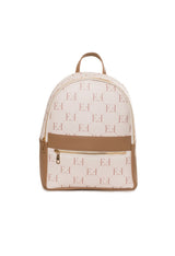 Small women's monogram backpack, structured style, ideal for travel.