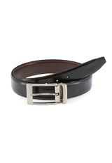Ungaro Italian design reversible belt, showing the brown reverse side and leather texture.